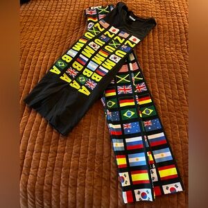 Zumba Spirit High Waisted Ankle Leggings (M) & Matching Zumba Spirit Tee (XS/S)